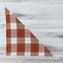 Load image into Gallery viewer, Rust Plaid Flannel Bandana