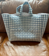 Load image into Gallery viewer, Large Hampden tote - blue gingham