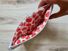 Load image into Gallery viewer, Zippered pouch - blue gingham
