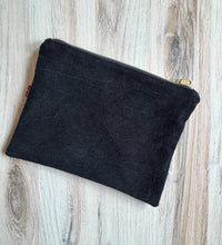 Load image into Gallery viewer, Zippered clutch pouch - black denim