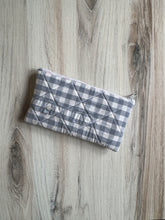 Load image into Gallery viewer, Zippered pouch - blue gingham