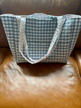 Load image into Gallery viewer, Large Hampden tote - blue gingham