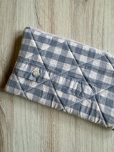 Load image into Gallery viewer, Zippered pouch - blue gingham