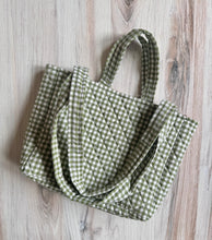 Load image into Gallery viewer, Small Hampden tote - green plaid