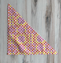 Load image into Gallery viewer, Dog Bandana - Pink, Orange, Yellow Checkered
