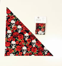Load image into Gallery viewer, Skulls and Roses Bandana